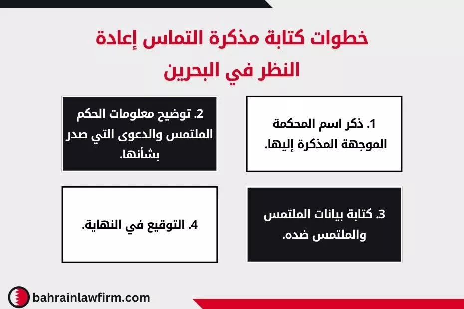 خطوات كتابة مذكرة التماس إعادة النظر في البحرين