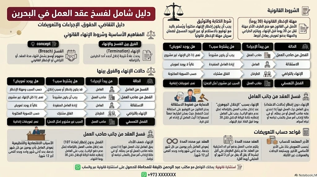 حالات فسخ عقد العمل