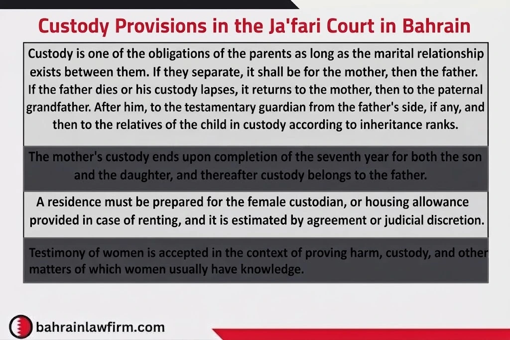 Child Custody Rules in the Jaafari Court in Bahrain