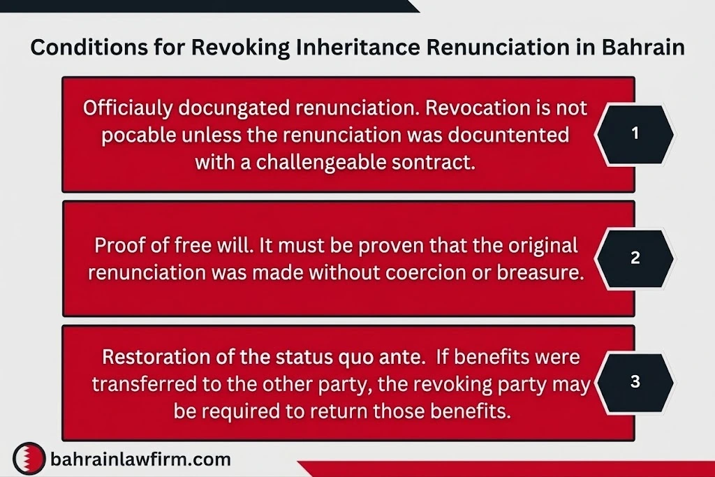 Conditions for Revoking an Inheritance Waiver in Bahrain