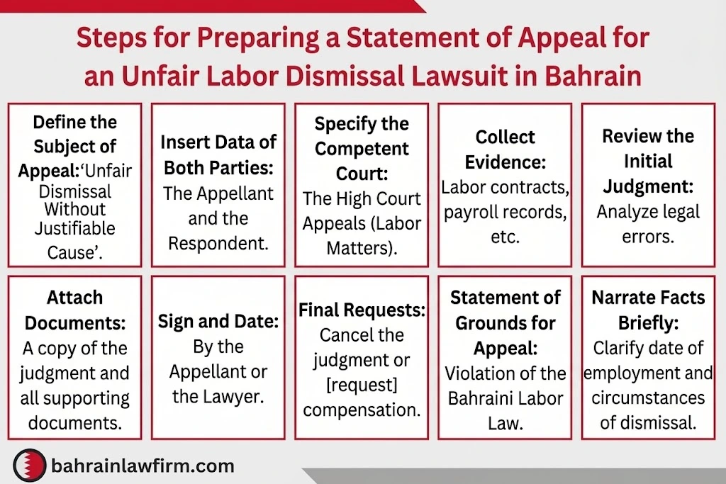 Steps for Preparing an Unfair Dismissal Labour Appeal Petition in Bahrain